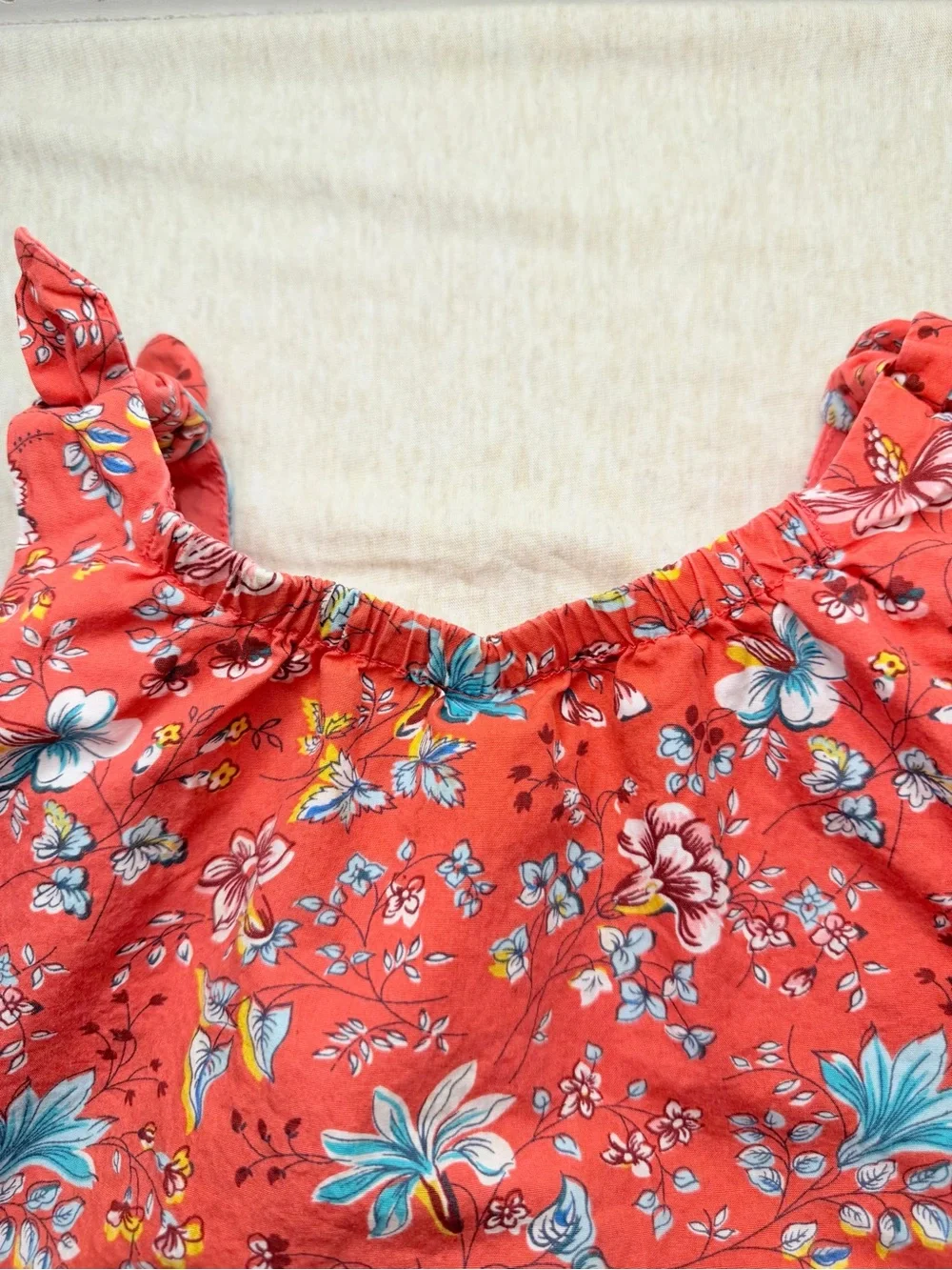 Baby Gap Toddler Girls Floral Sleeveless Dress 18–24 Months Coral